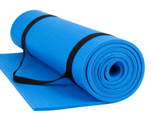 Yoga Mat Rolled Up with Strap, Side PNG