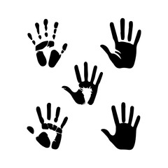 Handprint Silhouette Illustration. Hand Palm Silhouette for Logo, Pictogram Apps, Website, and or Graphic Design Element
