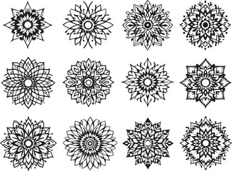 Mandala line art detailed pattern invited focus meditation inner strength