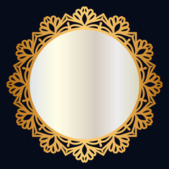 Luxury Golden Mandala Pattern Circle Islamic Wedding Frame Invitation Background	

