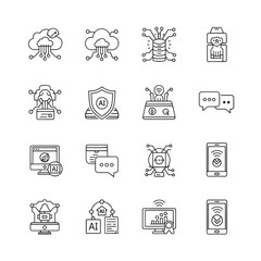 Set of doodle icons for web design with vector symbols for business and internet use