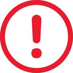 Red alert outline icon symbol transparent