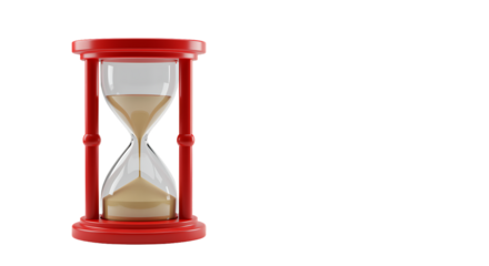 Antique hourglass with sand on a white background, a classic time measurement instrument