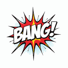 Obraz premium Explosive comic book pop art design featuring a bold bang speech bubble