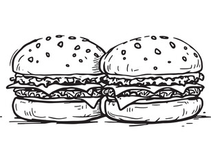 Burger vector art line art invited design modern minimal classic style