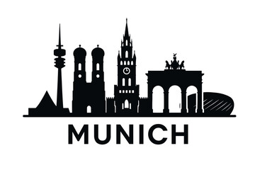 Fototapeta premium City skyline with iconic buildings and landmarks of Munich