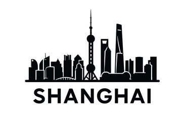 Fototapeta premium City skyline with iconic buildings and landmarks of Shanghai