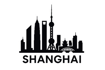 Fototapeta premium City skyline with iconic buildings and landmarks of Shanghai