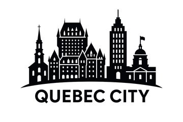 Fototapeta premium City skyline with iconic buildings and landmarks of Quebec City