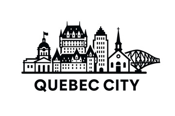 Obraz premium City skyline with iconic buildings and landmarks of Quebec City
