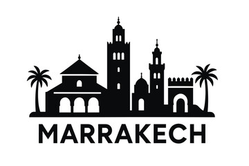 Obraz premium City skyline with iconic buildings and landmarks of Marrakech