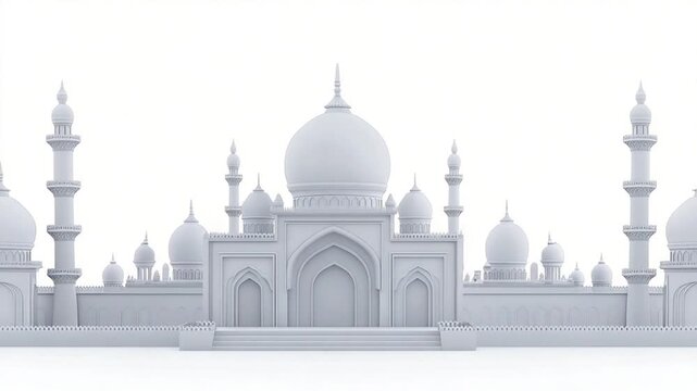Majestic Architecture: A Serene and Minimalist Rendition of a Grand Monument