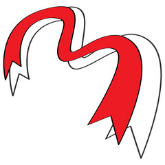 Red and White Wavy Ribbon Illustration