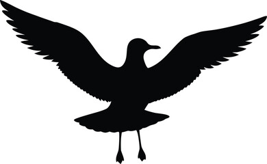 High quality seagull silhouette vector for nautical themed projects