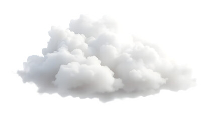 Fluffy white cloud, isolated on white background