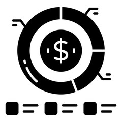 A solid design icon of financial analytics