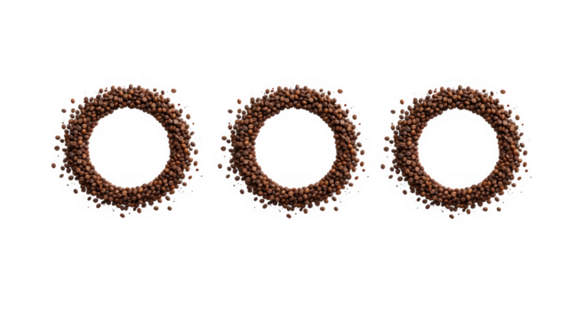 set of Coffee Bean Circles, isolated on white background
