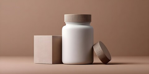 Elegant White Supplement Bottle with Lid and Box