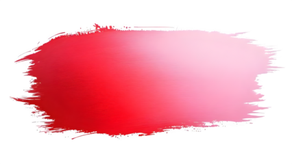 Red brush stroke texture, isolated on white background