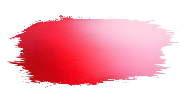 Red brush stroke texture, isolated on white background