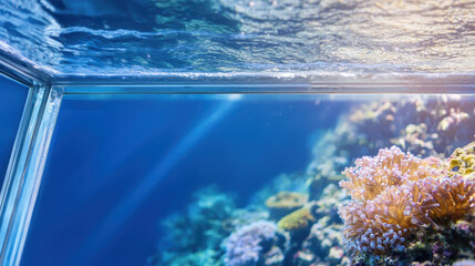 Underwater adventure featuring vibrant coral reefs and clear blue water, creating serene and captivating atmosphere