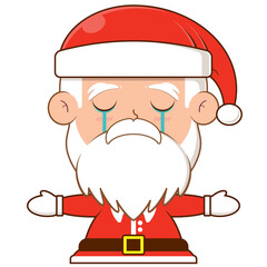 santa claus crying face cartoon cute