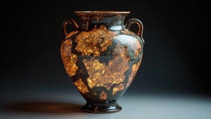 Close up shots of ancient pottery jars