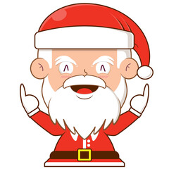 santa claus playful face cartoon cute
