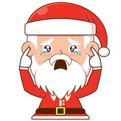 santa claus crying face cartoon cute