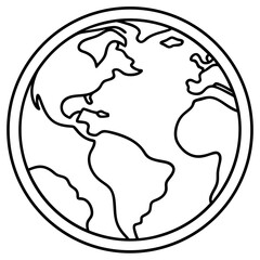 Save the Earth Line Drawing Illustration