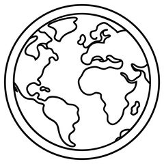 Save the Earth Line Drawing Illustration