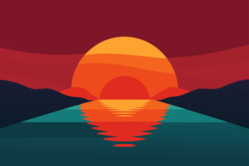 Fototapeta premium sunset reflecting on river