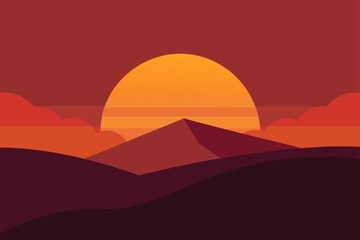 Fototapeta premium sunset with deep shadows