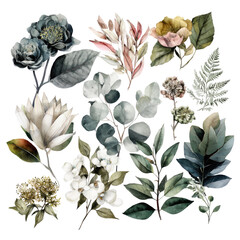 Floral collage in muted tones