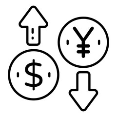 Dollar to yuan, concept of currency exchange