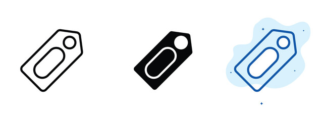 set of pixel perfect colored Tag icon, 1 silhouette, 1 Unexpanded, Price tag icon for label, sale, or product identification.