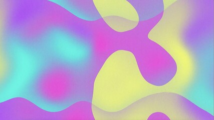Pastel Abstract Wave Pattern in Purple, Yellow, Green for 90s, Y2K Aesthetic