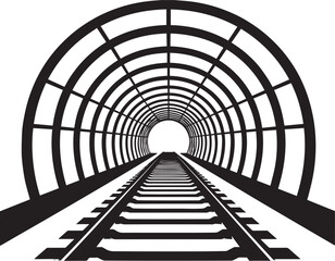 Tunnel Silhouette Vector Format &ndash; Black Underground Passage Illustration
