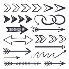 Hand-drawn Arrow Collection:  Stylish Black Ink Vector Graphics for Design Projects