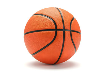 A single @basketball clipart, sports element, detailed texture, bright orange, isolated on a white background, studio lighting, high resolution