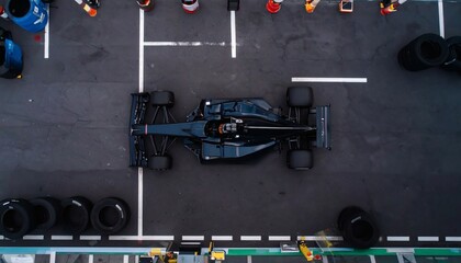 Hyper-Realistic Pit Stop Action at a Grand Prix Event