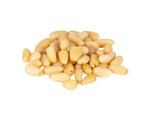 Peeled blanched peanuts isolated on white background