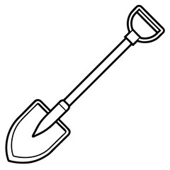 Shovel Tool Line Art Vector