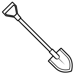 Shovel Tool Line Art Vector