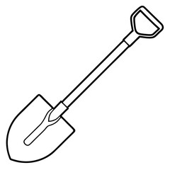Shovel Tool Line Art Vector