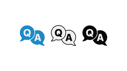 Vector art of q and a speech bubbles in different styles