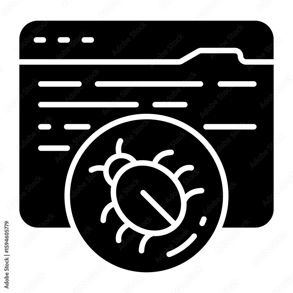 Wall mural a solid design icon of web bug