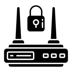 Obraz premium A glyph design icon of router security