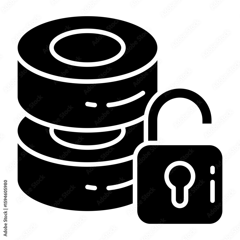Canvas Prints a trendy design icon of secure database