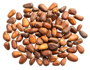 Obraz premium Raw pine nuts isolated on transparent background